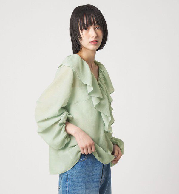 EMMEL REFINES「＜EMMEL REFINES＞EM スパンボイル フリル ブラウス」|シャツ・ブラウス|