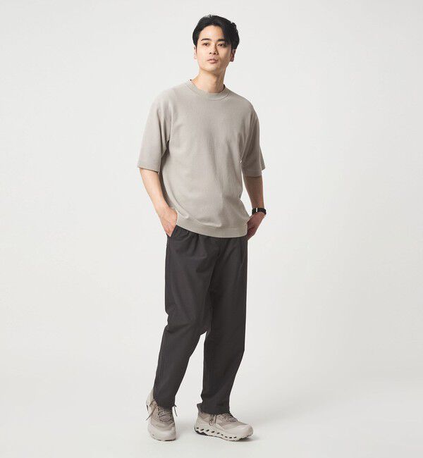 UNITED ARROWS green label relaxing「コットンナイロン リンクス クルーネック ショートスリーブ ニット -ウォッシャブル-」|ニット・セーター|