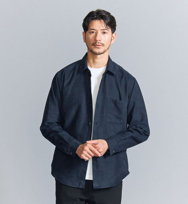 BEAUTY&YOUTH UNITED ARROWS「【WEB限定 WARDROBE SMART】スエードライク シャツ」|シャツ・ブラウス|NAVY