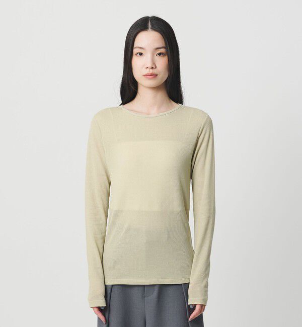 BEAUTY&YOUTH UNITED ARROWS「ハイツイストコットン シアークレープ ロングスリーブTシャツ」|Tシャツ・カットソー|