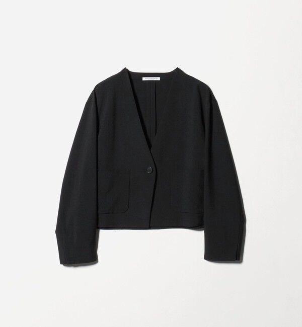 BEAUTY&YOUTH UNITED ARROWS「ポリエステルブレンド カラーレス ショートジャケット」|ノーカラージャケット|
