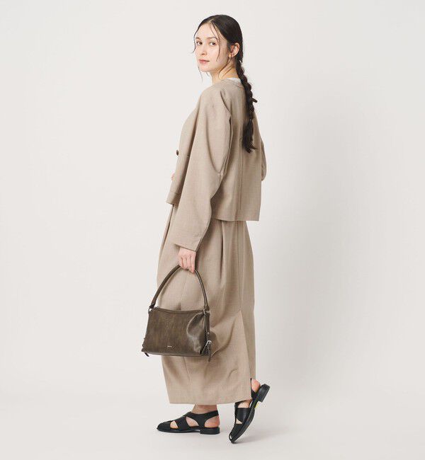 BEAUTY&YOUTH UNITED ARROWS「ポリエステルブレンド カラーレス ショートジャケット」|ノーカラージャケット|