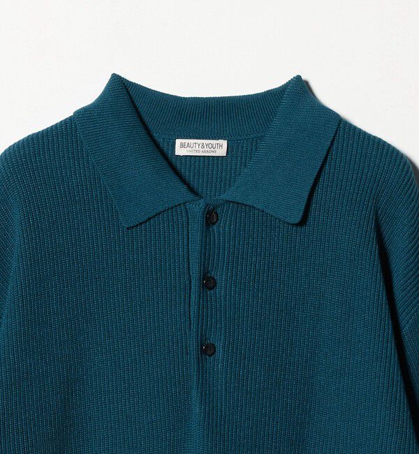 BEAUTY&YOUTH UNITED ARROWS「ギマ コットン アゼ 3ボタン ポロカラー ニット ウォッシャブル」|ニット・セーター|