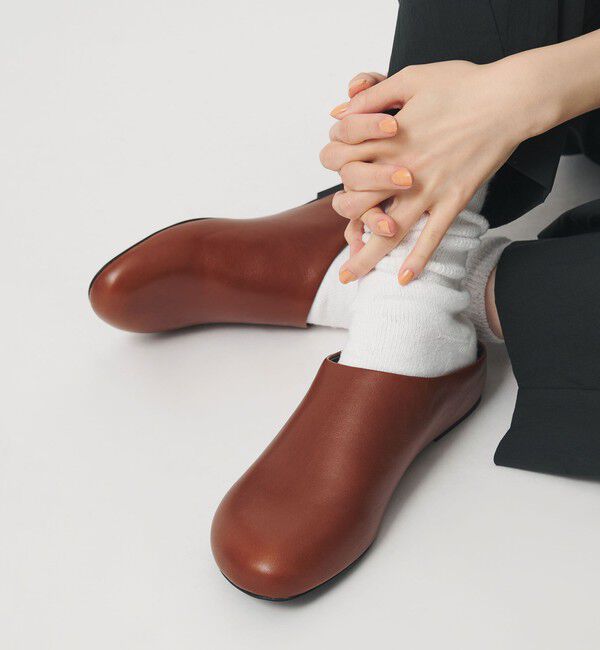 BEAUTY&YOUTH UNITED ARROWS「レザー インヒール スリッポン」|ローファー|MD.BROWN