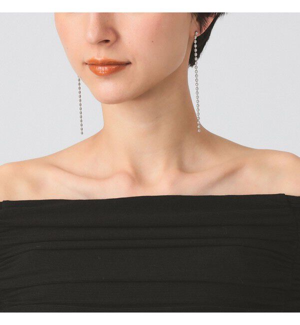 Ray BEAMS 「リブ ギャザー オフショルダー Tシャツ」|Tシャツ・カットソー|