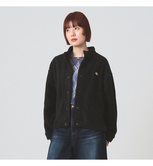 Ray BEAMS 「DANTON / DOUBLE FACE BOA STAND COLLAR CARDIGAN」|ブルゾン・スタジャン|090_BLACK