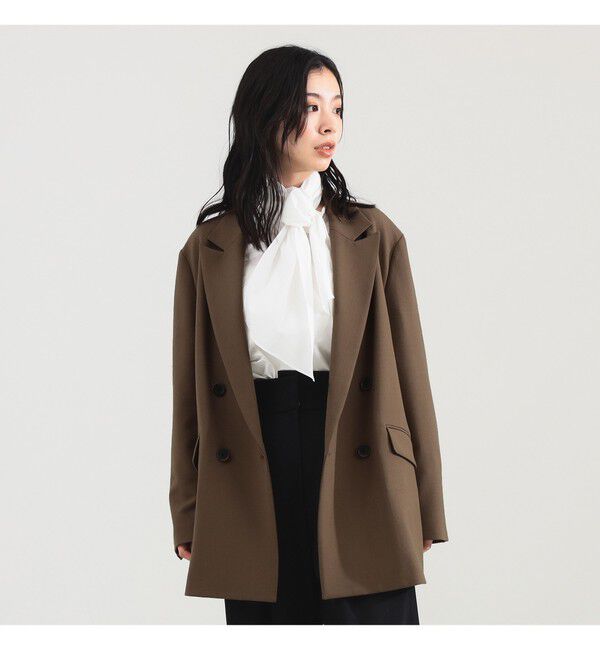 Demi-Luxe BEAMS 「ダブルクロス ロング ジャケット」|ダッフルコート|BROWN_KHAKI