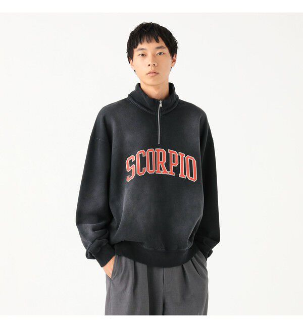 BEAMS「ワイドショートフィット フェード プルオーバー スウェット」|スウェット・ジャージ|SOFT_BLACK