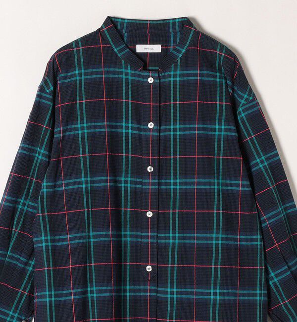 SHIPS any「SHIPS any:〈ウォッシャブル〉ネオンチェック パフシャツ ワンピース」|ワンピース|