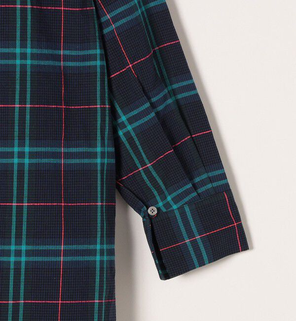 SHIPS any「SHIPS any:〈ウォッシャブル〉ネオンチェック パフシャツ ワンピース」|ワンピース|