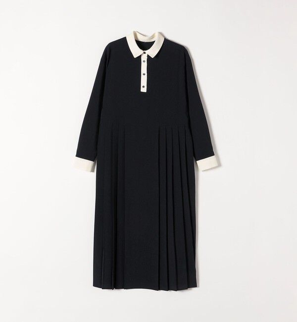 SHIPS any「SHIPS any:〈洗濯機可能〉ジョーゼット プリーツ バイカラー ワンピース」|ワンピース|