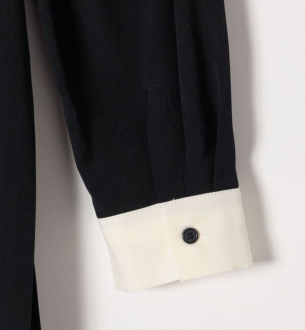 SHIPS any「SHIPS any:〈洗濯機可能〉ジョーゼット プリーツ バイカラー ワンピース」|ワンピース|