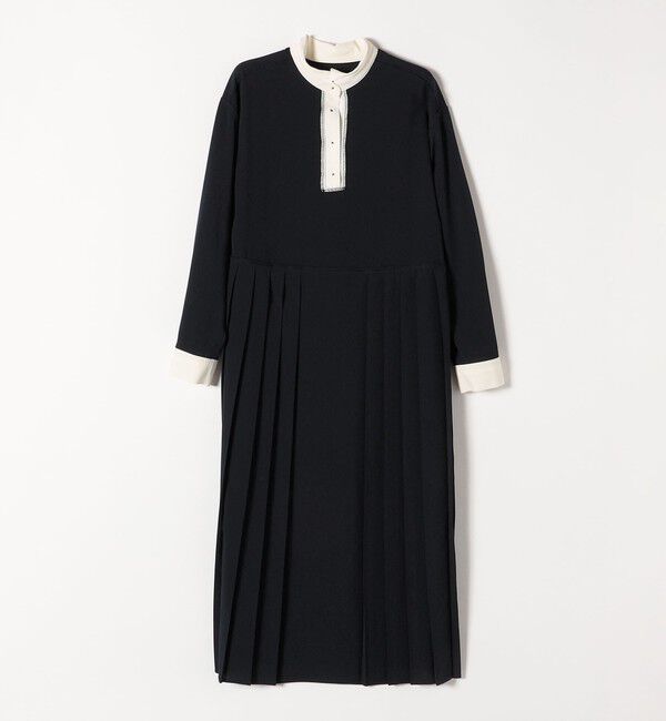 SHIPS any「SHIPS any:〈洗濯機可能〉ジョーゼット プリーツ バイカラー ワンピース」|ワンピース|