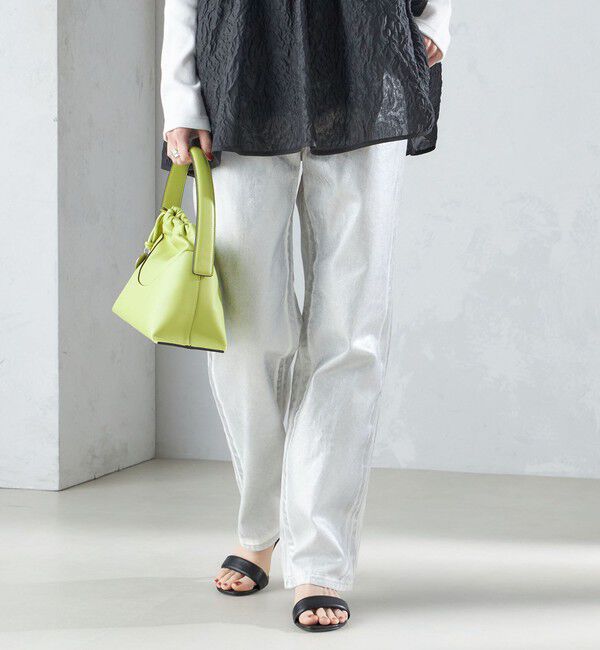 SHIPS for women「〈洗濯機可能〉箔プリント ストレート フィット デニムパンツ 24SS ◇」|デニム|