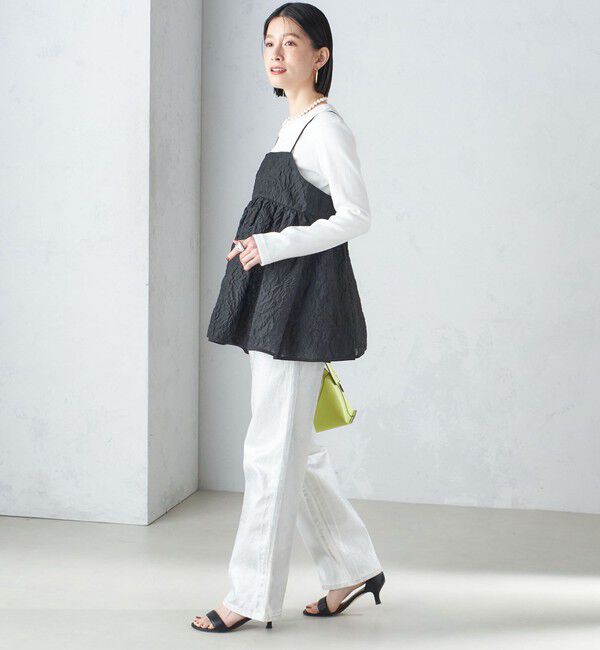 SHIPS for women「〈洗濯機可能〉箔プリント ストレート フィット デニムパンツ 24SS ◇」|デニム|