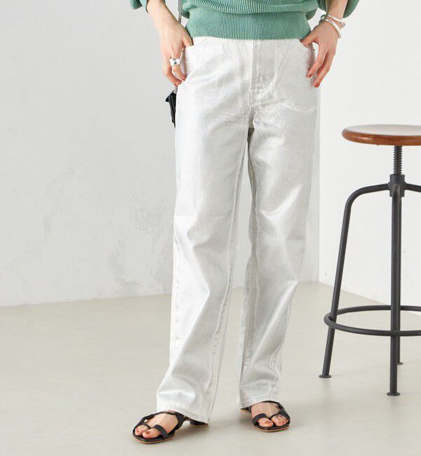 SHIPS for women「〈洗濯機可能〉箔プリント ストレート フィット デニムパンツ 24SS ◇」|デニム|