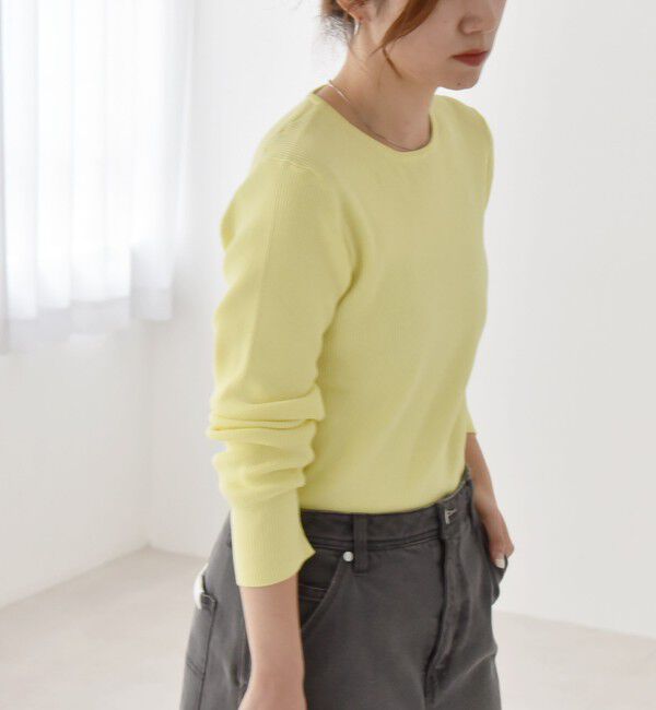 quaranciel「quaranciel:〈手洗い可能〉コットン リブ クルーネック ニット」|ニット・セーター|