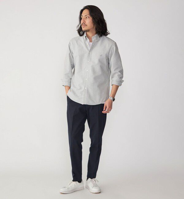 SHIPS「【WEB限定】SHIPS: 防シワ・吸水速乾 Drymix(R) ワンポイントロゴボタンダウンシャツ」|シャツ・ブラウス|