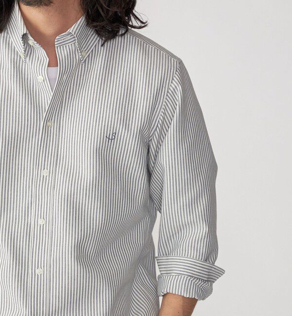 SHIPS「【WEB限定】SHIPS: 防シワ・吸水速乾 Drymix(R) ワンポイントロゴボタンダウンシャツ」|シャツ・ブラウス|