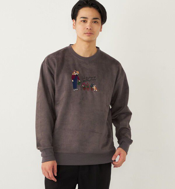 SHIPS Colors 「SHIPS Colors:フェイクスエード (ポリエステル) エンブロイダリー スウェット」|スウェット・ジャージ|