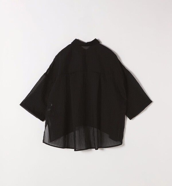 quaranciel「quaranciel:〈手洗い可能〉シアー ストライプ ボーダー ビッグ シャツ」|シャツ・ブラウス|