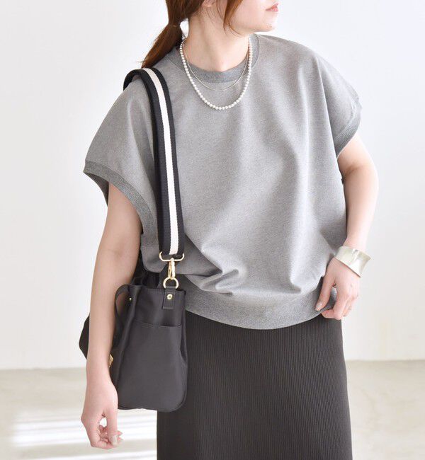 quaranciel「quaranciel:〈洗濯機可能〉ライト ポンチ コンパクト フレンチスリーブ TEE」|Tシャツ・カットソー|