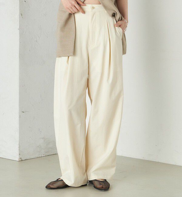 SHIPS for women「Wai＋:〈手洗い可能〉2タック スラックス」|スラックス|