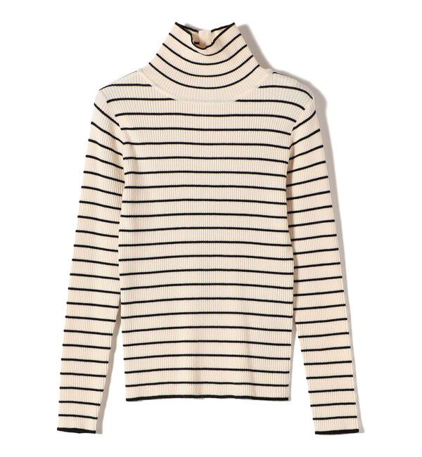 SHIPS Colors 「SHIPS Colors:〈手洗い可能〉ボーダー リブ タートルネック ニット◇」|ニット・セーター|