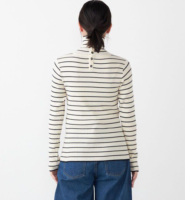 SHIPS Colors 「SHIPS Colors:〈手洗い可能〉ボーダー リブ タートルネック ニット◇」|ニット・セーター|