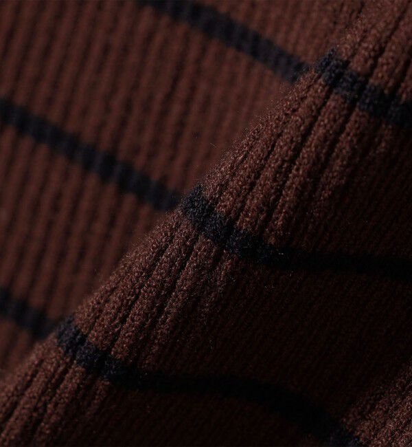 SHIPS Colors 「SHIPS Colors:〈手洗い可能〉ボーダー リブ タートルネック ニット◇」|ニット・セーター|