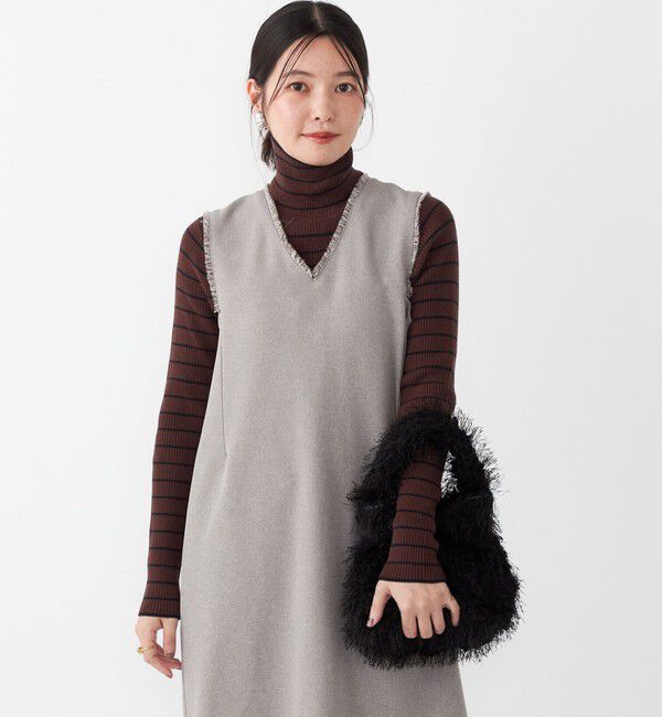 SHIPS Colors 「SHIPS Colors:〈手洗い可能〉ボーダー リブ タートルネック ニット◇」|ニット・セーター|