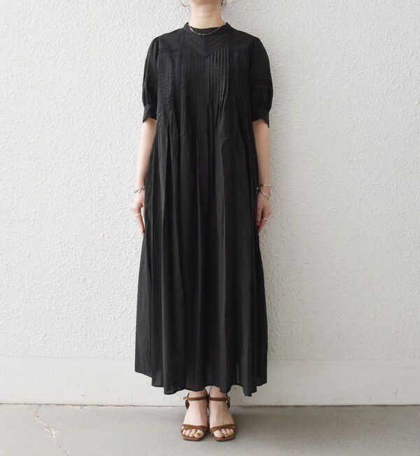 SHIPS any「《予約》SHIPS any:〈洗濯機可能〉キャンブリック レース ピンタック パフスリーブ ワンピース」|ワンピース|