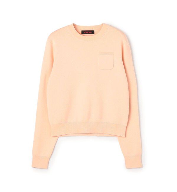 CABaN「コットンカシミヤ ポケットプルオーバー」|ニット・セーター|31 ライトピンク