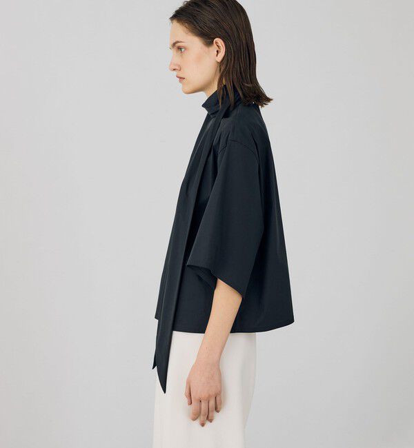 DES PRES「コットンストレッチポプリン タイブラウス」|シャツ・ブラウス|