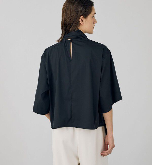 DES PRES「コットンストレッチポプリン タイブラウス」|シャツ・ブラウス|