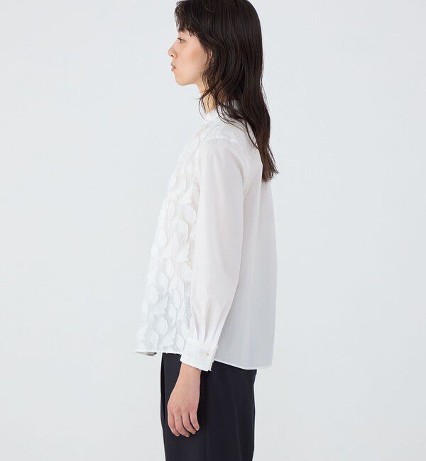 TOMORROWLAND collection「リーフカットジャカード コンビネーションブラウス」|シャツ・ブラウス|