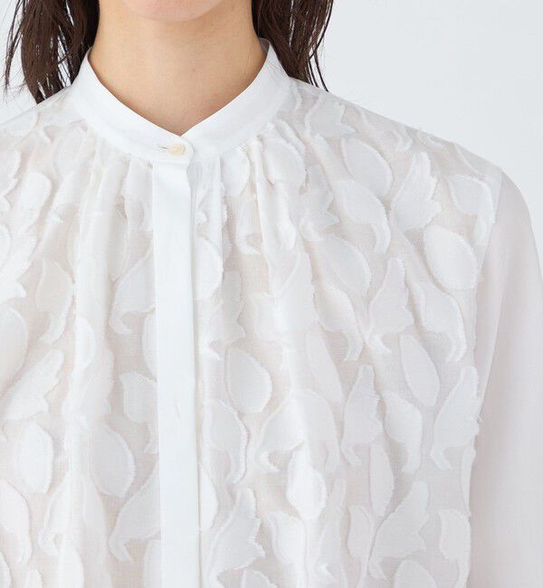 TOMORROWLAND collection「リーフカットジャカード コンビネーションブラウス」|シャツ・ブラウス|