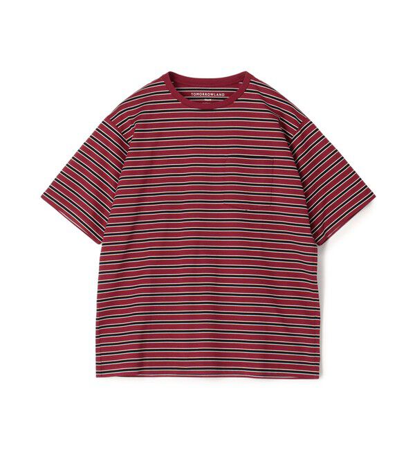 TOMORROWLAND MENS「ギザコットン ハーフスリーブ ポケットTシャツ」|Tシャツ・カットソー|36 レッド系