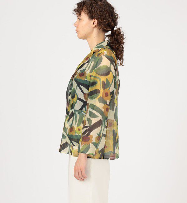 TOMORROWLAND collection「サンフラワープリント シースルージャケット」|テーラードジャケット|