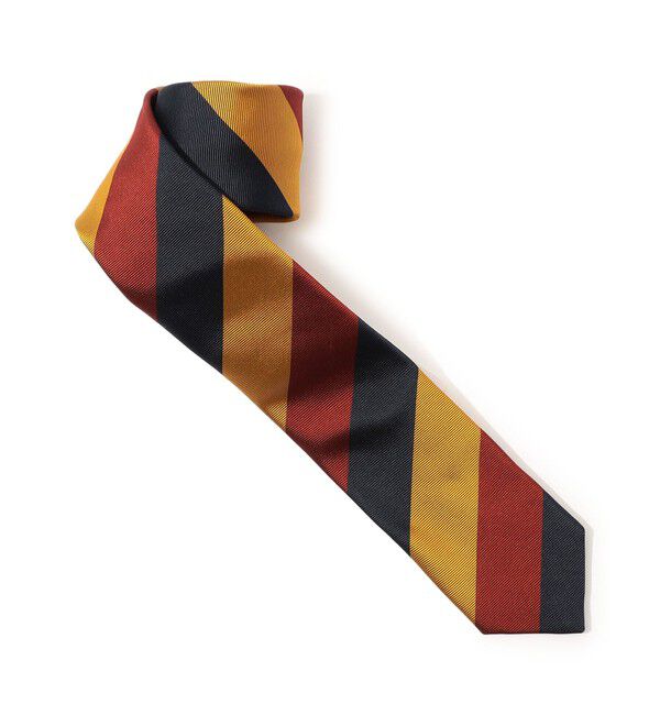 TOMORROWLAND GOODS「TOMORROWLAND シルク レジメンタルストライプナロータイ」|ネクタイ・蝶ネクタイ|66 イエロー系