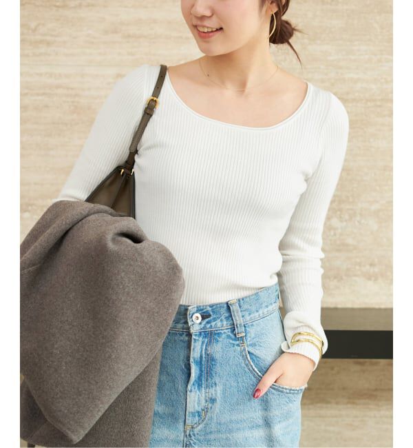 Plage「easy care wide rib プルオーバー」|ニット・セーター|ホワイト