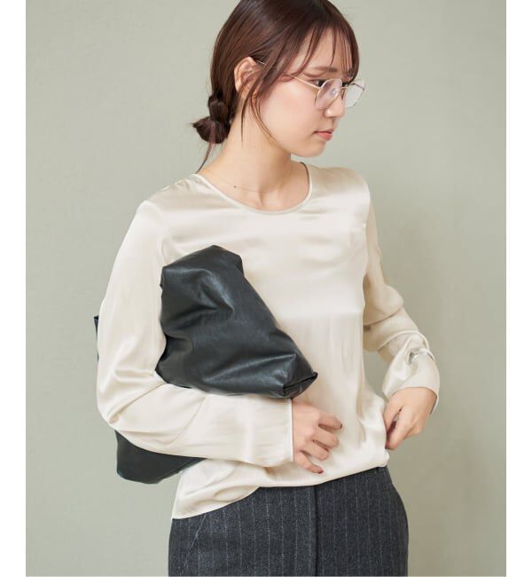 Plage「R&rsquo;IAM サテンロンT ブラウス」|シャツ・ブラウス|