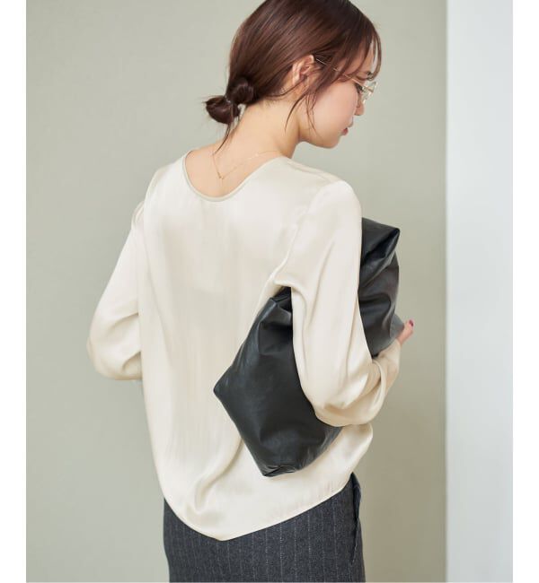 Plage「R&rsquo;IAM サテンロンT ブラウス」|シャツ・ブラウス|