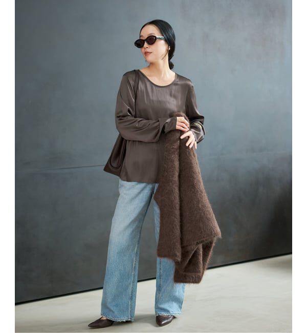 Plage「R&rsquo;IAM サテンロンT ブラウス」|シャツ・ブラウス|