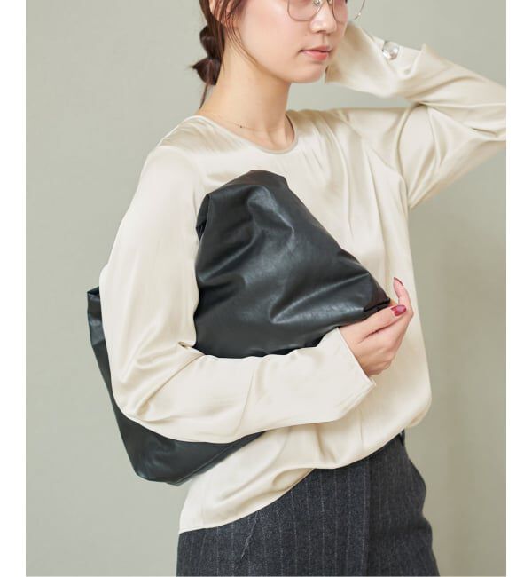 Plage「R&rsquo;IAM サテンロンT ブラウス」|シャツ・ブラウス|ベージュ