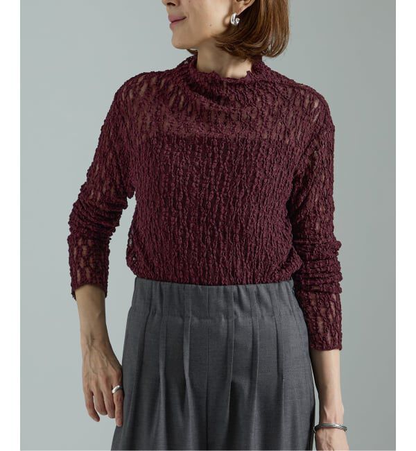 VERMEIL par iena「stretch lace プルオーバー」|シャツ・ブラウス|ボルドー