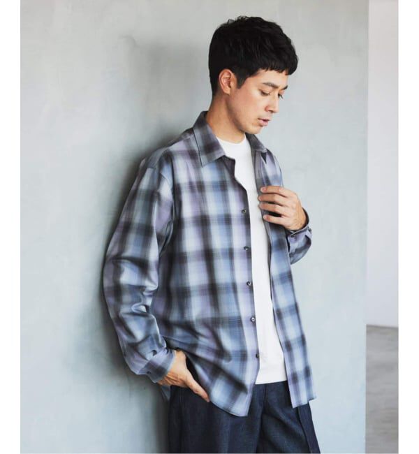 EDIFICE「SUPER 120&rsquo;s ウール チェック レギュラー シャツ」|シャツ・ブラウス|