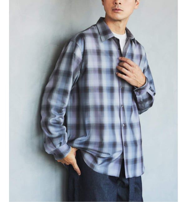 EDIFICE「SUPER 120&rsquo;s ウール チェック レギュラー シャツ」|シャツ・ブラウス|