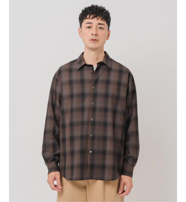 EDIFICE「SUPER 120&rsquo;s ウール チェック レギュラー シャツ」|シャツ・ブラウス|