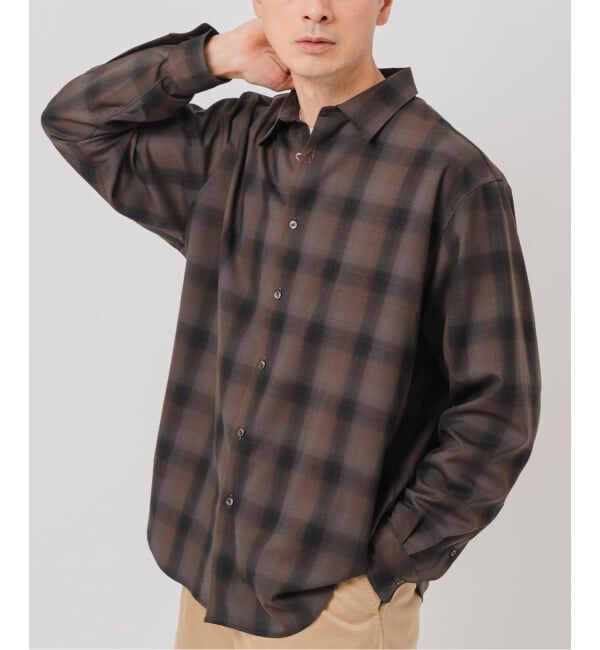 EDIFICE「SUPER 120&rsquo;s ウール チェック レギュラー シャツ」|シャツ・ブラウス|